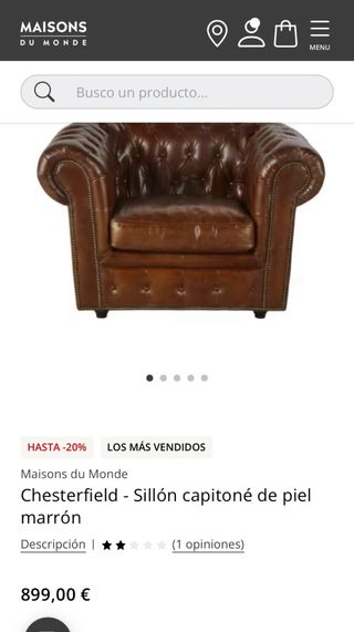 Nuovo!! Poltrona Chester in pelle marrone | Maison du Monde