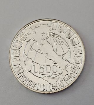 500 Lire Argento 1989 Mondiali di Calcio Italia