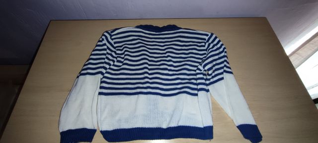 Rebeca de bebé a rayas