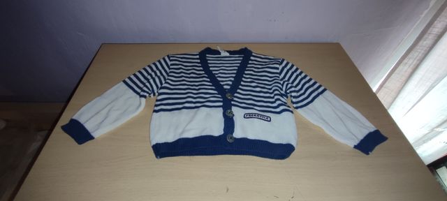 Rebeca de bebé a rayas