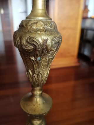 Lámpara vintage de pie bronce/latón