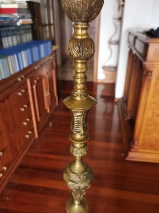 Lámpara vintage de pie bronce/latón