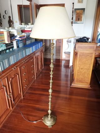 Lámpara vintage de pie bronce/latón