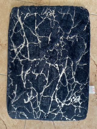 Alfombra 40x60 cm Diseño Mármol Negro y Dorado