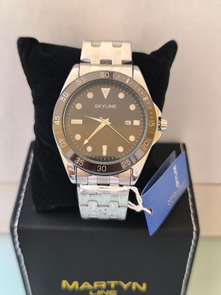 Reloj SKYLINE Acero Marrón/Plateado con Garantía