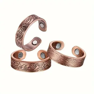 3 Anillos Magnéticos Cobre Puro