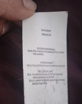Síntesis talla 40-42 Plumifero