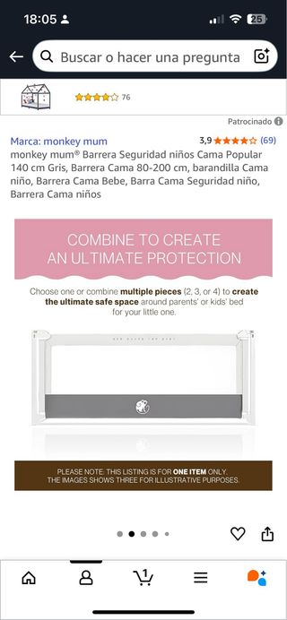 Barrera Cama Monkey Mum Popular