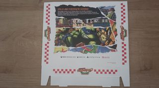Cartón promocional pizza Tortugas Ninja Cowabunga