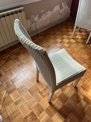 Sillas Loom (DOMO) de mimbre y madera, blanco
