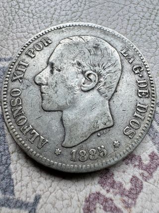 5 Pesetas 1885 *18 * 87 