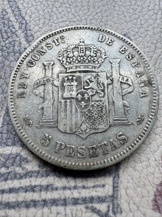 5 Pesetas 1885 *18 * 87 