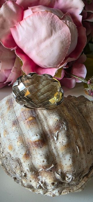 Anillo Citrino Auténtico Años 70 Plata