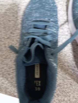 Zapatillas deportivas mujer plateadas y azul