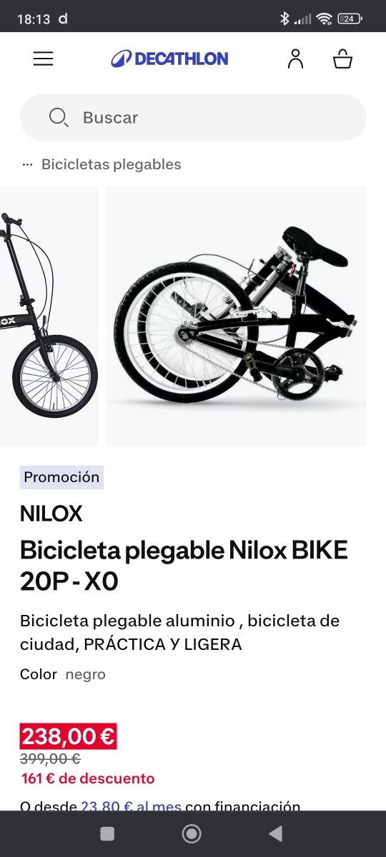 Bicicleta Plegable Nilox Bike 20P-X0