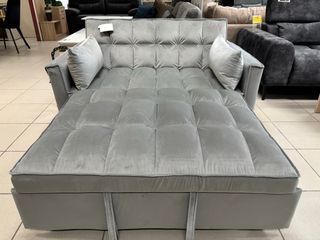 Sofá Cama Gris Terciopelo o tela