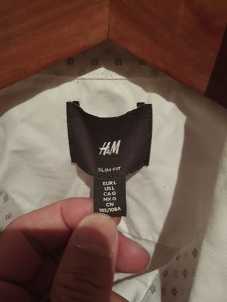 Camisa H&M Hombre Talla L Blanca