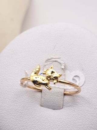 Anillo Oro 18K Gatito