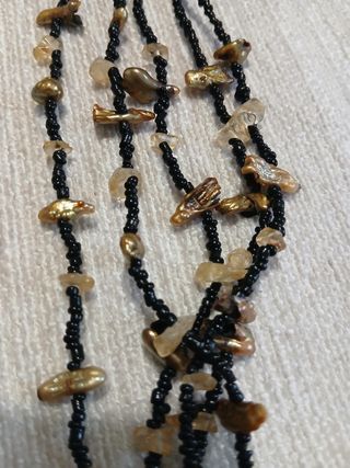 Collana perle naturali Biwa dorate