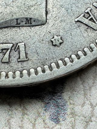 5 Pesetas 1871 *18 *74 