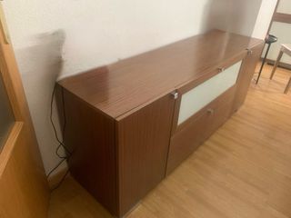 Muebles de salón madera y cristal