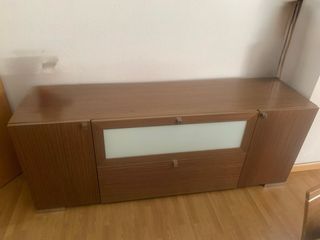 Muebles de salón madera y cristal