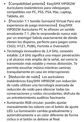 EasySMX 7.1 Inalámbricos PS5/PC