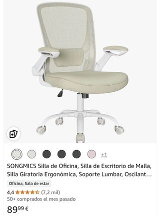 SONGMICS Silla de Oficina, Silla de Escritorio