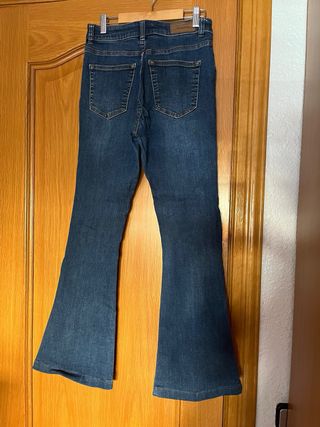 Pantalones campana vaqueros azules