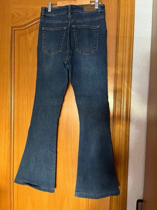 Pantalones campana vaqueros azules