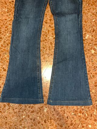 Pantalones campana vaqueros azules