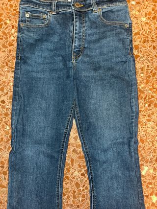 Pantalones campana vaqueros azules