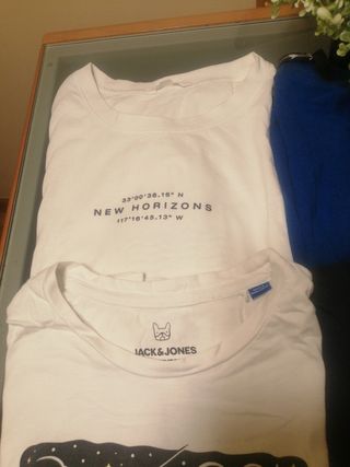 Lote 4 Camisetas Jack & Jones, Zara, Mango. 