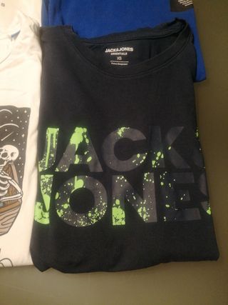 Lote 4 Camisetas Jack & Jones, Zara, Mango. 