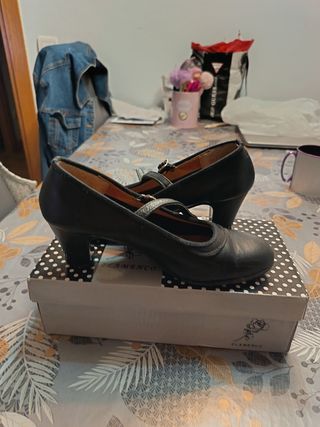 Zapatos de flamenco negros talla 34