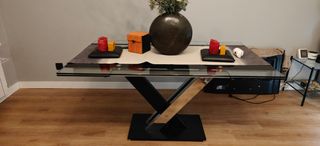 Mesa comedor  de cristal templado extensible