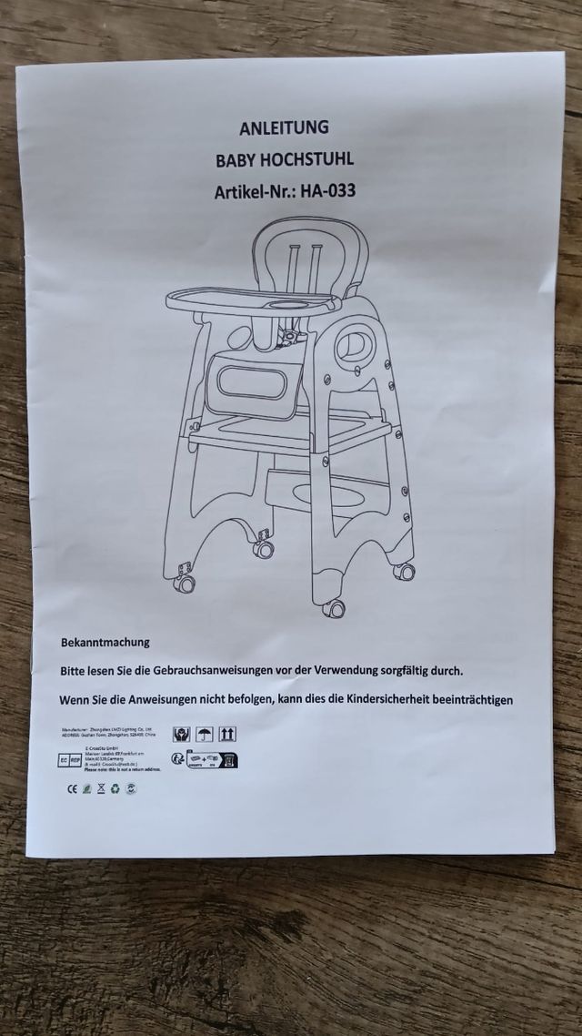 Trona para bebé BebeMorning. Nueva en su caja orig