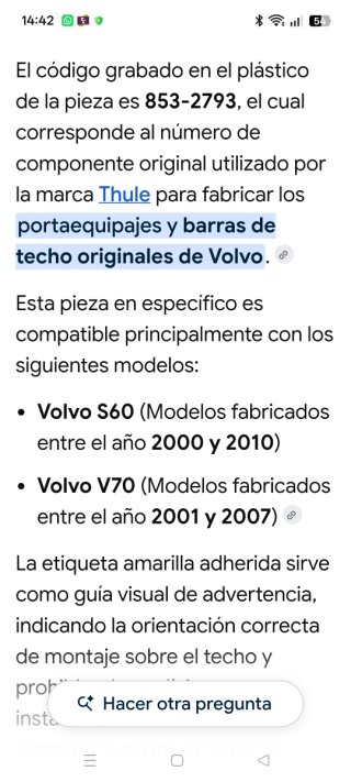 Barras y portaesquís Volvo