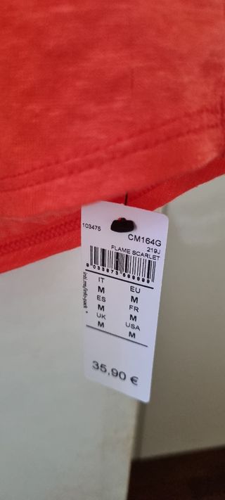 Maglietta in puro lino arancione taglia M