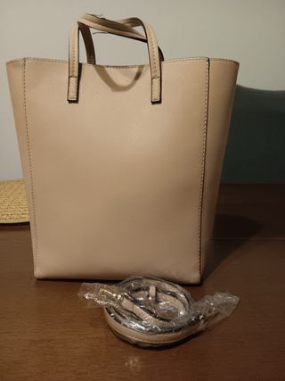 Bolso shopper beige