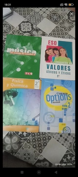 Libros ESO 2 Música Valores Física y Química inglé