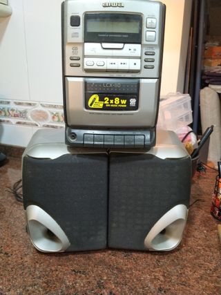 Equipo de música Aiwa plata/negro