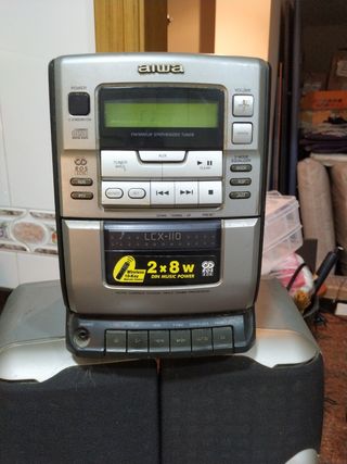Equipo de música Aiwa plata/negro