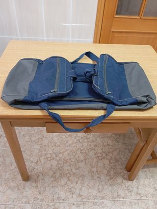 Bolsa NUEVA de viaje poliéster azul y gris