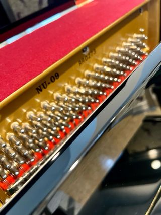 Piano vertical Biedermeyer mantenido permanente.