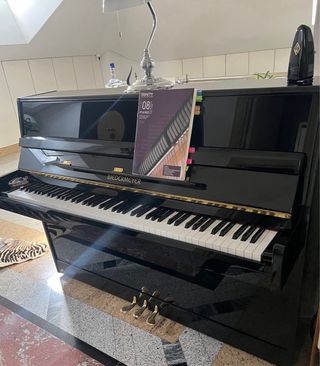 Piano vertical Biedermeyer mantenido permanente.