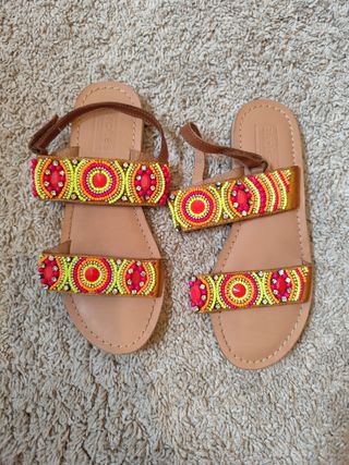 Sandalias Niña Talla 36 Adornadas