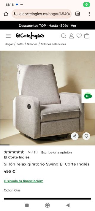 Sillón Eléctrico El Corte Inglés Gris