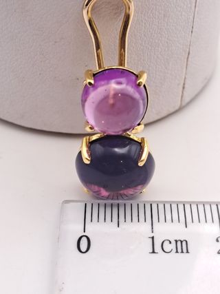 Pendientes Oro 18K con Piedras amatista 