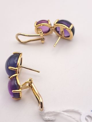 Pendientes Oro 18K con Piedras amatista 